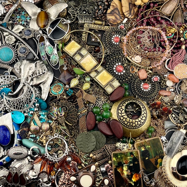 Eclectic Jewelry Lots. Boho, Global, Art Haus, Asian, Southwestern, Modernist. Vintage to Now. ALL WEARABLE. Great for Crafting Too!
