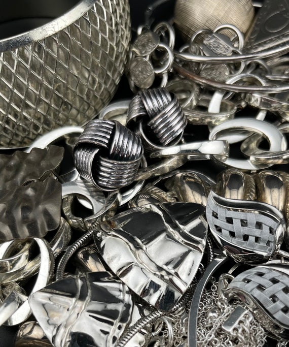 Silver Tone Vintage Jewelry Mystery Bundles Lots.… - image 4
