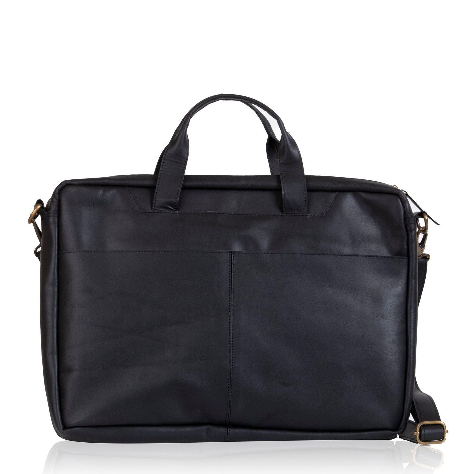 Leather Laptop Bag 100% Genuine Black Leather Shoulder Bag - Etsy UK