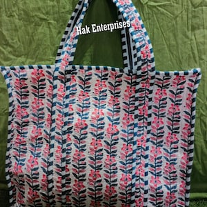 Sac fourre-tout à usage quotidien, sac à bandoulière en coton, sac à bagage matelassé fait main, sac à provisions floral du marché, sac fourre-tout pour cadeau, sac de courses pour femme
