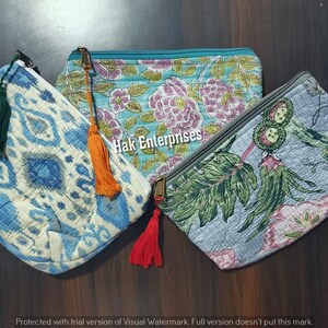Estuche para toallas sanitarias, bolsa para mascarillas, bolsa para privacidad, bolsa para tampones, bolsa pequeña de algodón con diseño floral, hecho a mano, mini neceser pequeño para maquillaje.