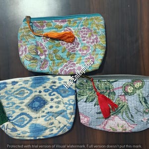 Estuche para toallas sanitarias, bolsa para mascarillas, bolsa para privacidad, bolsa para tampones, bolsa pequeña de algodón con diseño floral, hecho a mano, mini neceser pequeño para maquillaje.