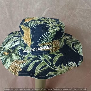 Sombrero de pescador, reversible, de lona y algodón, lavable.