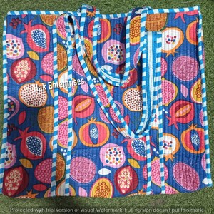 Sac fourre-tout 100 % coton, sac fourre-tout à imprimé fruits, sac à provisions écologique, sac pour la vie