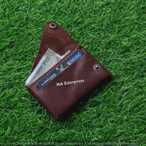 Porta-cartões de couro marrom, porta-cartões de visita com design desgastado para homens e mulheres, carteira clássica para cartão de crédito, funcional, ideal para bolso