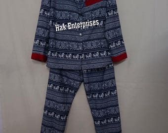 Ensemble pyjama en soie : short et chemise à imprimé éléphant, confection sur mesure