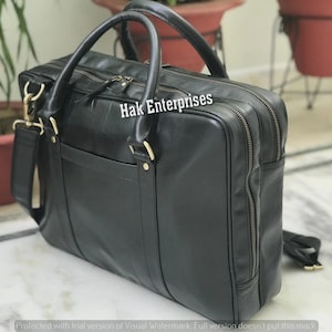 Bolso para portátil personalizado / Bolso bandolera para portátil / Bolso para portátil / Bolso para portátil de hombre / Bolso bandolera de cuero negro para portátil / Bolso bandolera auténtico