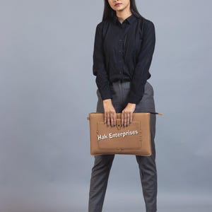 Porte-documents en cuir pour entreprise | Organiseur unisexe | Agenda en cuir, porte-documents et bloc-notes | iPad pro et cartes de visite