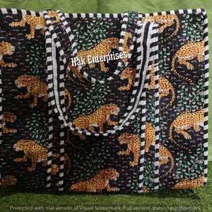 Sac fourre-tout noir, coton rayé imprimé à la main, écologique, sac fourre-tout d'épicerie robuste et durable fait main sac bohème sac fourre-tout matelassé sac de marché