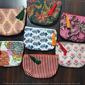 Große Menge von Block Print Flache Beutel - Block Print Brieftaschen - Sortierte Karten- und Münzbrieftasche - Kleine Tasche für Geldbörse - 6x8 Zoll