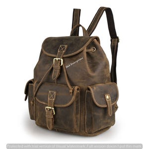 Sac à dos en cuir fait main | sac à dos marron vintage | Sac de voyage unisexe | Sac à dos scolaire et professionnel en cuir véritable | Cadeau pour lui ou elle