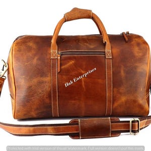 Handmade Full Grain Leather Duffle Bag Laser Engraved Weekender Bag Carry-on Luggage Retro Travel Holdall For Men Personalised Gifts For Him