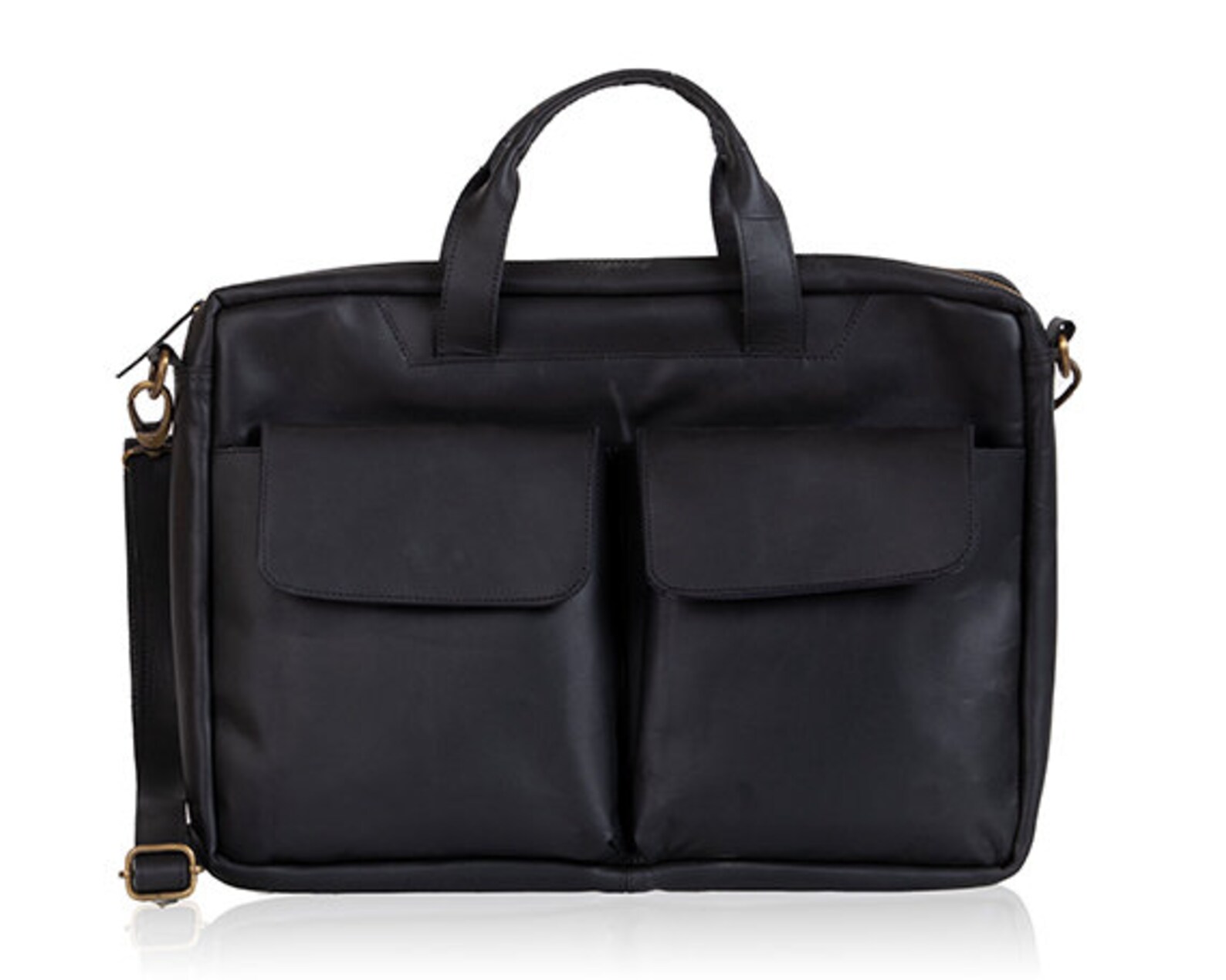 Leather Laptop Bag 100 Genuine Black Leather Shoulder Bag Etsy UK