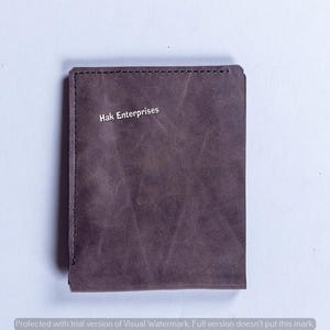 Billetera plegable / Billetera de cuero / Billetera única / Mini billetera para hombre / Billetera de hombre marrón oscuro / Billetera personalizada / Regalo para esposo