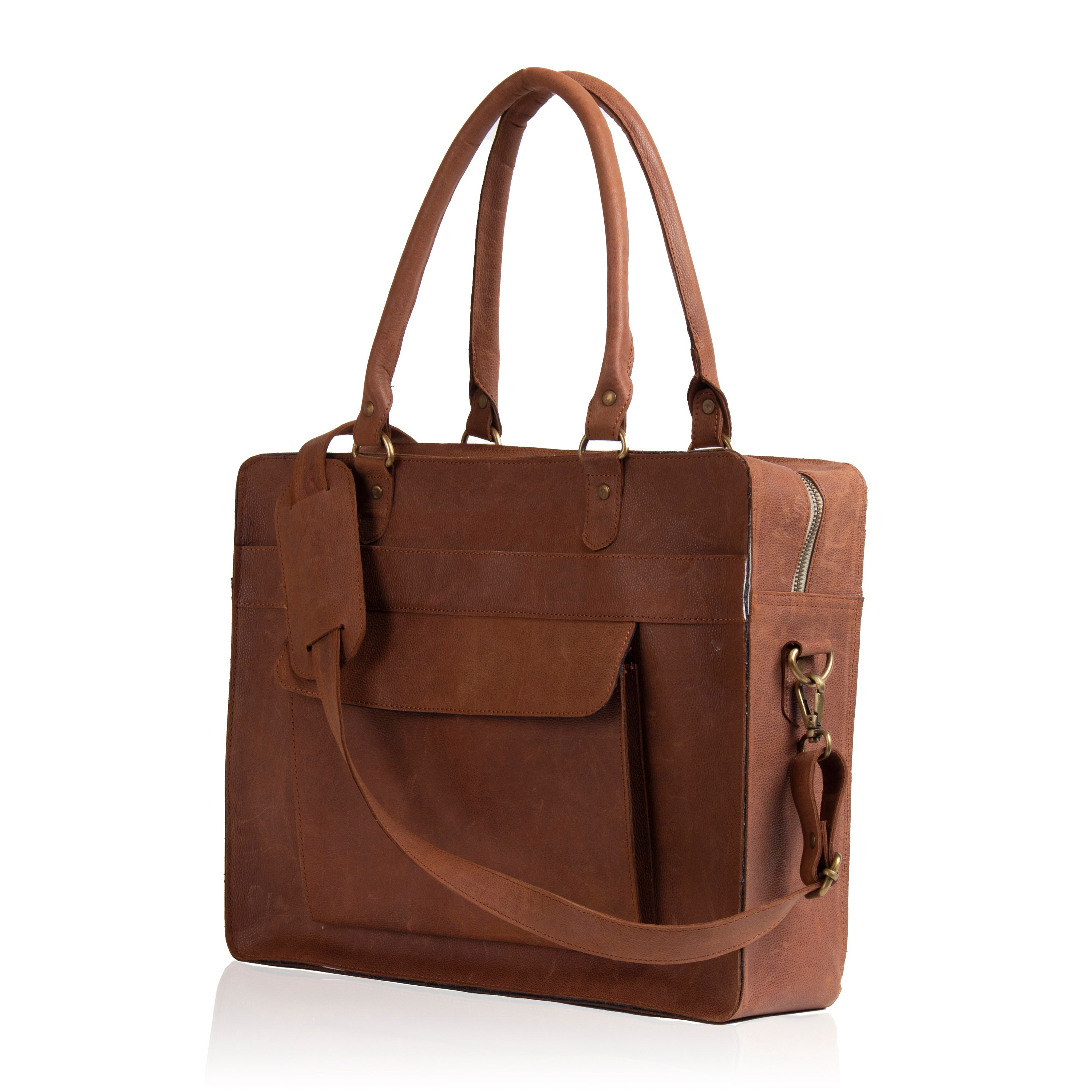 Leather Laptop Bag 100 Genuine Brown Leather Shoulder Bag Etsy UK