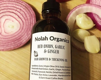 Red Onion, Garlic and Ginger Hair Oil / Growth Oil / Fast Hair Growth / Onion Oil