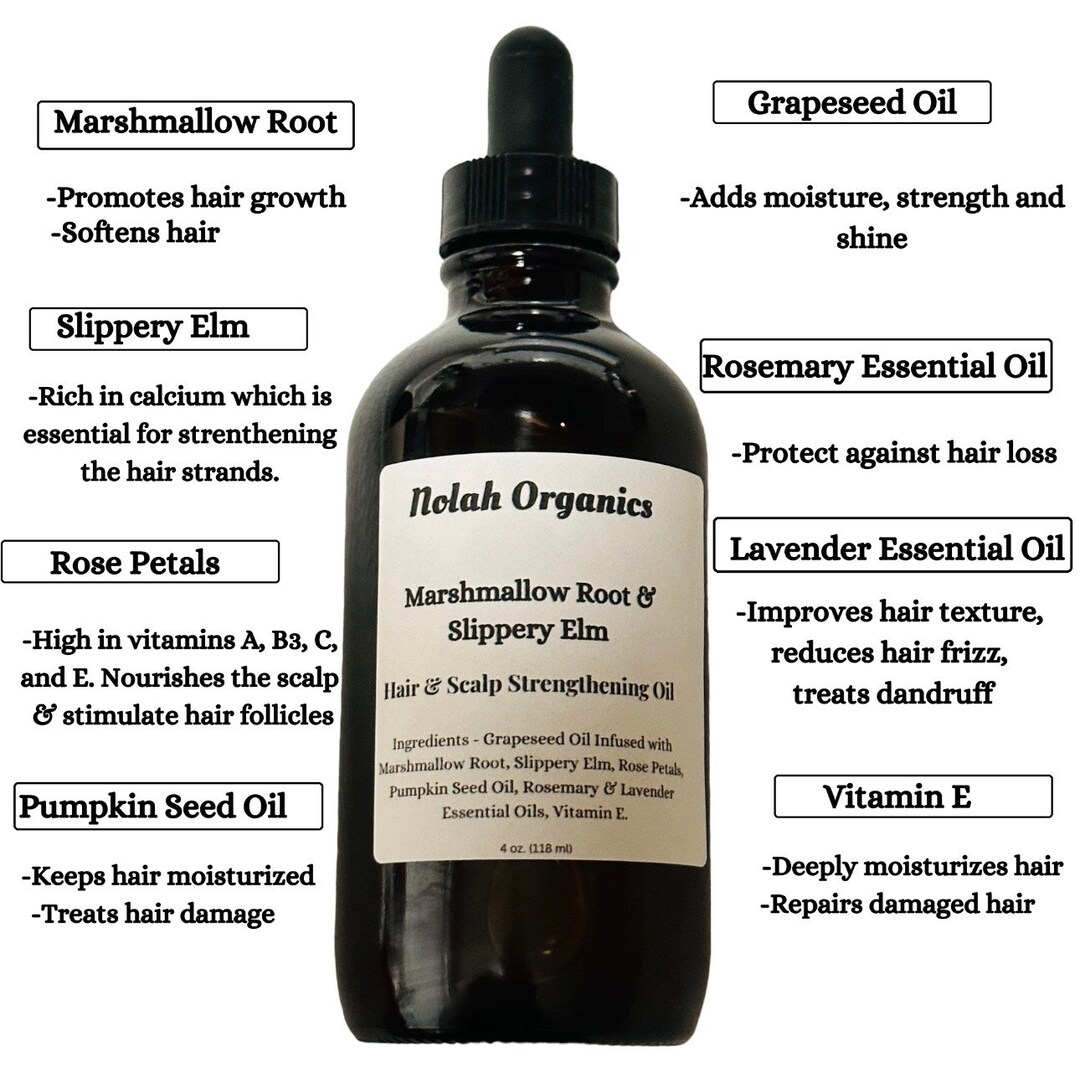 Marshmallow Root and Slippery Elm Hair Oil Etsy