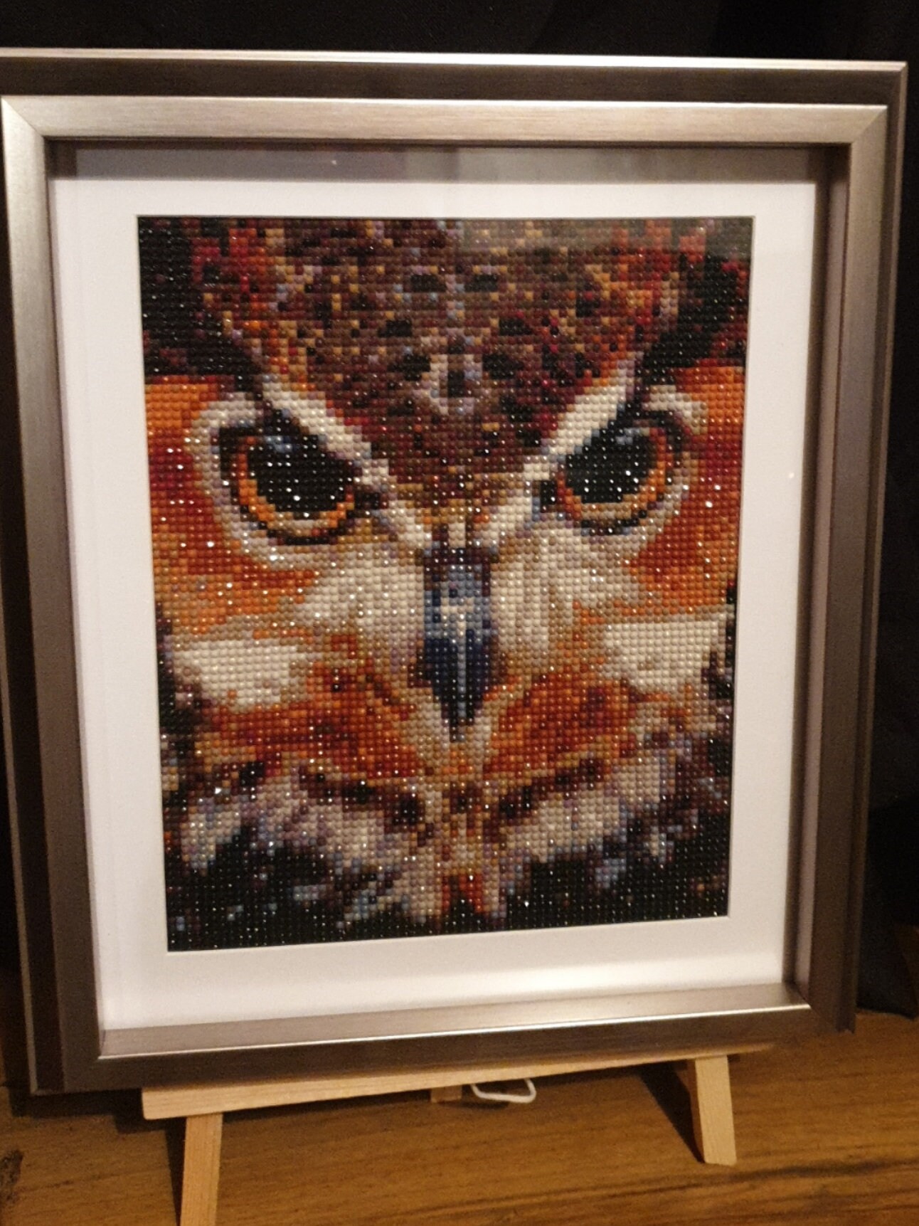 Completed owl 5d diamond art picture | Etsy