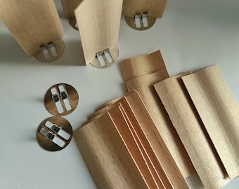 50pcs SET S modelo de mecha de vela de madera / Mechas de madera / Mechas de madera crepitante / Mecha de vela de madera natural / Materiales de vela