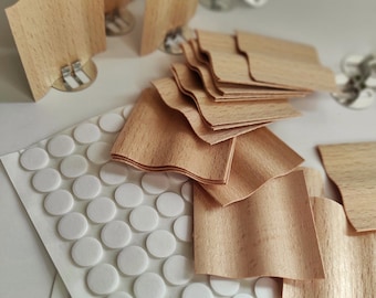 50pcs SET S modelo de mecha de vela de madera / Mechas de madera / Mechas de madera crepitante / Mecha de vela de madera natural / Materiales de vela