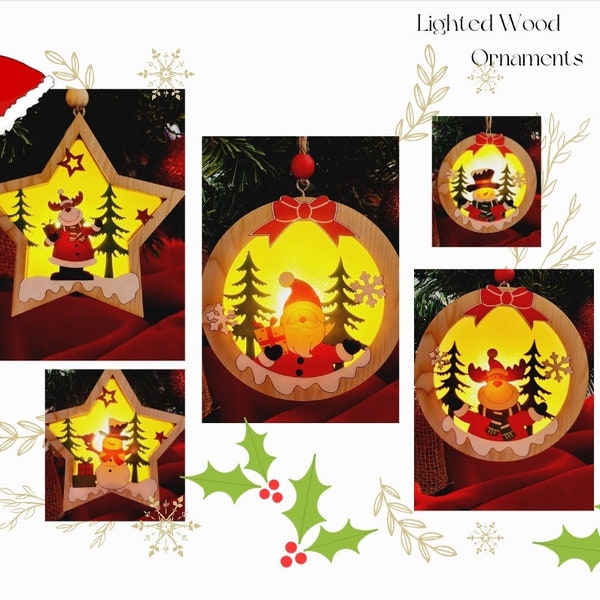 Christmas Tree Ornaments, Christmas Decoration, Christmas Gift Ideas, Lighted Ornaments, Snowman, Santa Claus, Moose.