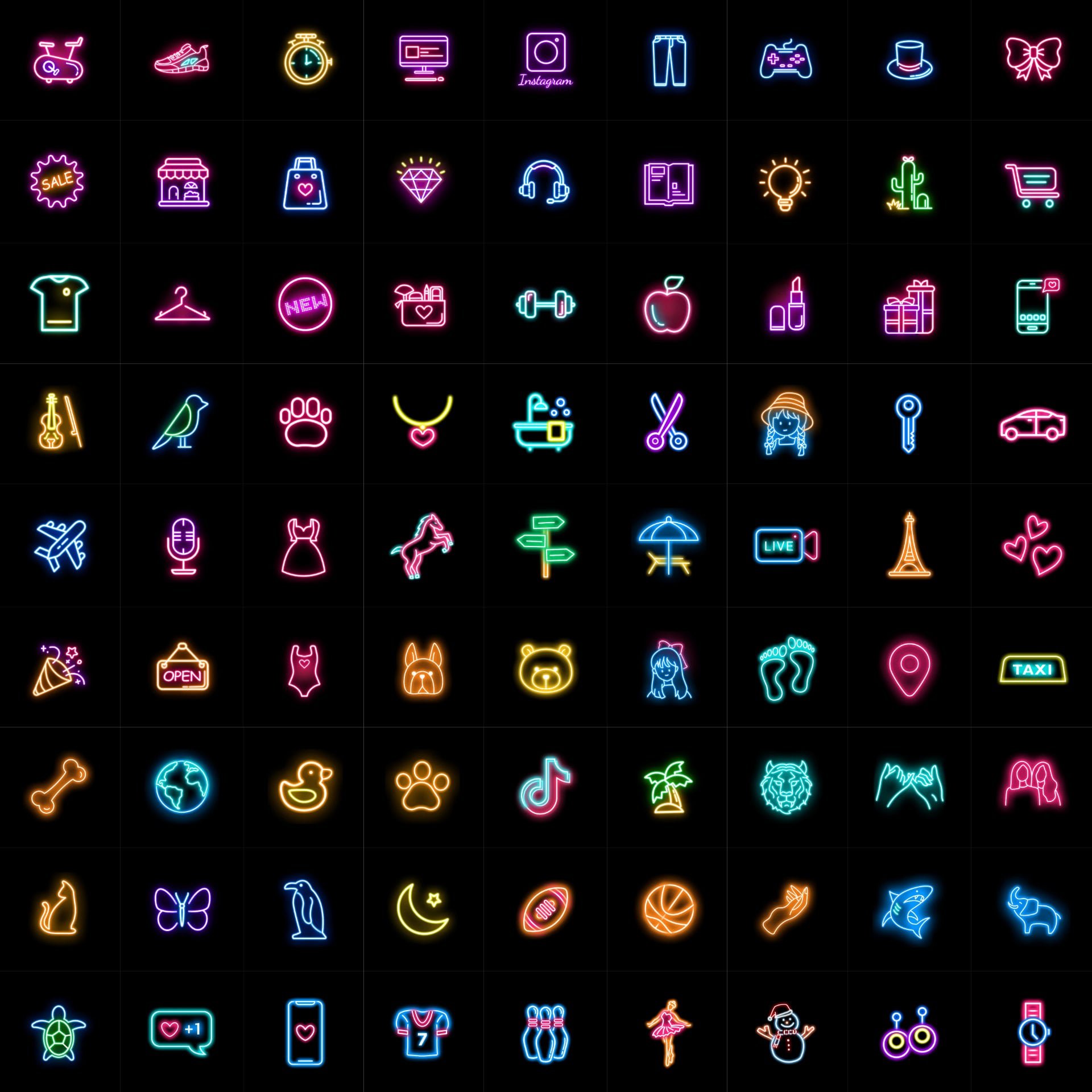 100 Neon instagram story highlight icons. Neon ig highlights Etsy