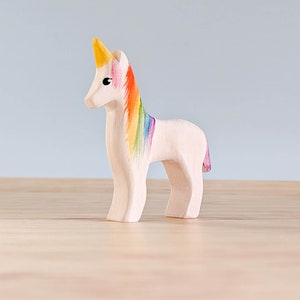 Unicorn Foal Wooden Toy Rainbow Toys Open-Ended Play Handmade Wooden Toys Australian Animal Toys Waldorf, Montessori Inspired image 1