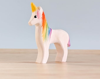 Unicorn Foal Wooden Toy ~ Rainbow Toys ~ Open-Ended Play ~ Handmade Wooden Toys ~ Australian Animal Toys ~ Waldorf, Montessori Inspired