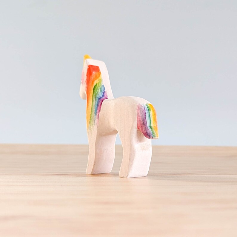 Unicorn Foal Wooden Toy Rainbow Toys Open-Ended Play Handmade Wooden Toys Australian Animal Toys Waldorf, Montessori Inspired image 3