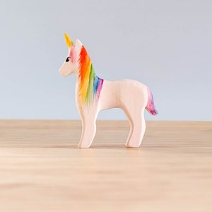 Unicorn Foal Wooden Toy Rainbow Toys Open-Ended Play Handmade Wooden Toys Australian Animal Toys Waldorf, Montessori Inspired image 2