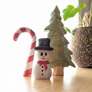 Snowman Wooden Toy Timber Toys Open-Ended Play Handmade Wooden Toys Christmas Toys Waldorf, Montessori Inspired image 3