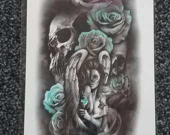 Roses Sleeve Tattoo Etsy Roses Sleeve Tattoo Etsy
