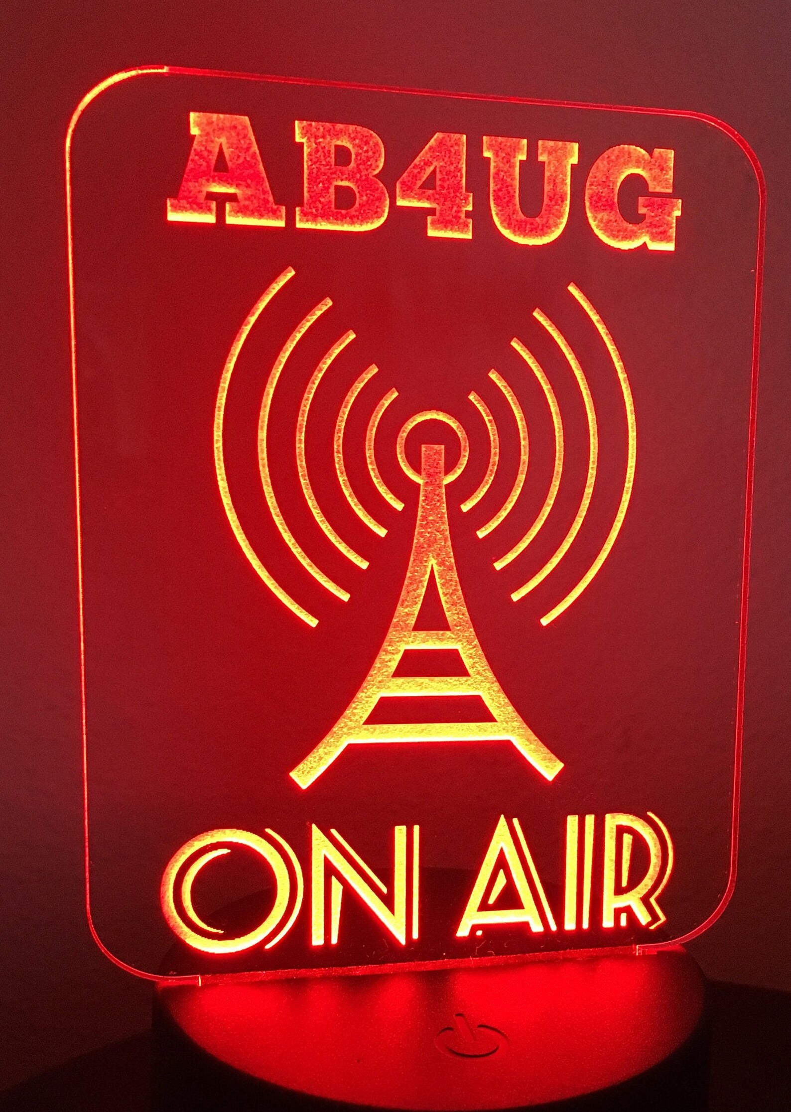Personalized Amateur Radio Call Sign Edge Lit Acrylic LED base Etsy