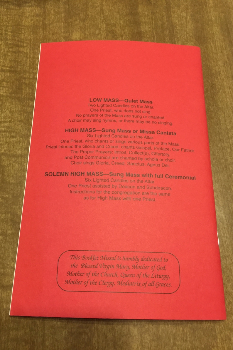 New Latin-English Booklet Missal Catholic Traditional Latin Mass Red Missalette FSSP SSPX TLM image 2