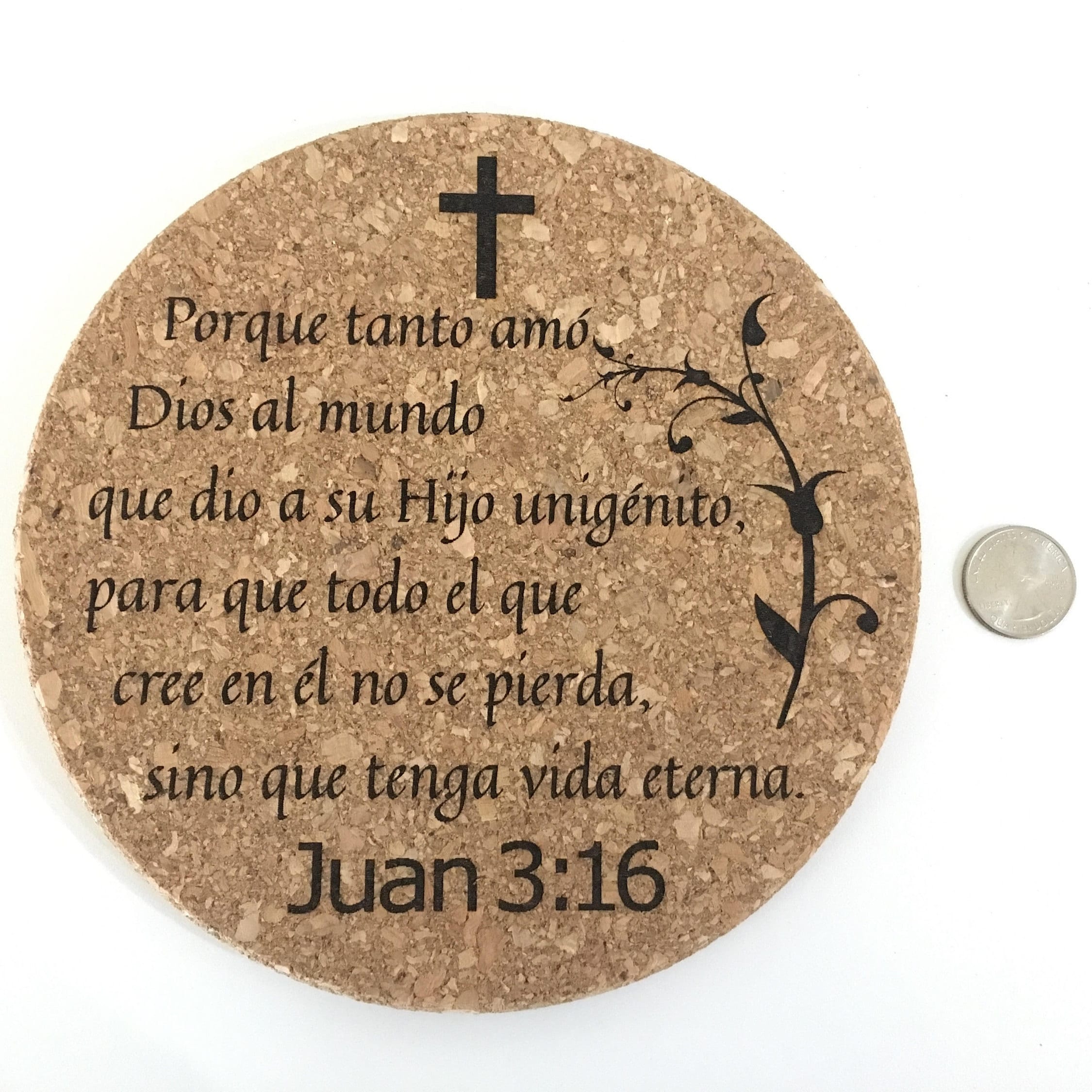 Bible Verse John 316 spanish Laser Engraved Cork Trivet Etsy UK