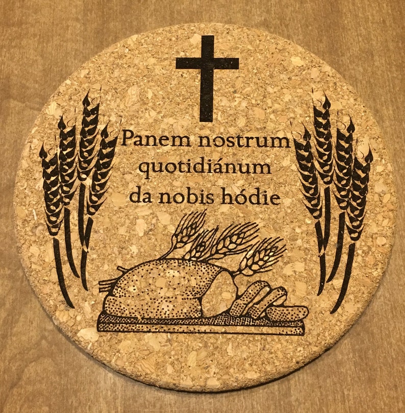 Lord's Prayer latin Laser Engraved Cork Trivet Kitchen Etsy