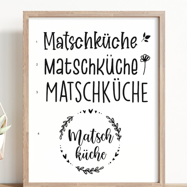 Aufkleber Matschküche, Kinderküche oder Matschplatz Beschriftung, Geschenk zum Geburtstag, Weihnachten, Geschenkidee, Kinderküche