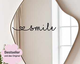 Smile mirror stickers – Perfect decoration for the bathroom & guest bathroom | Housewarming gift idea in your desired color
