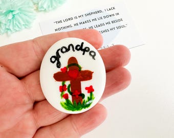 Opa - Gebetsstein, bemalter Haltestein, andächtiges christliches Geschenk für ihn