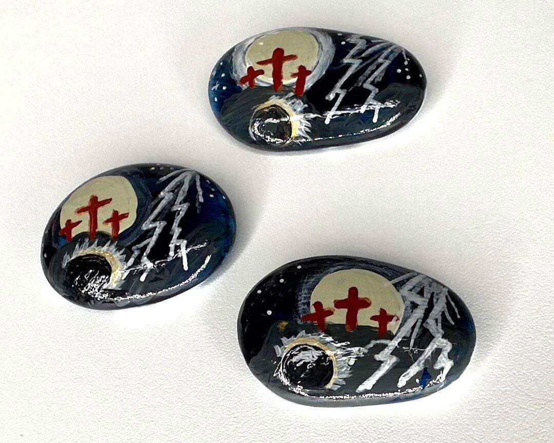 Hand-painted Easter Resurrection Story Stones – Jesus, Crosses, Tomb ...