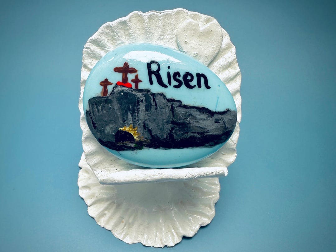Risen - Prayer Pebble 01 | Painted Rocks | Christian / Catholic Faith ...