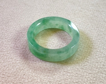 US8.25 Natural Green Jade Ring, Untreated A Grade Burma Jadeite, Minimalist Ring, Dainty Green Jade, Natural Gemstone, Handmade Ring, Gifts