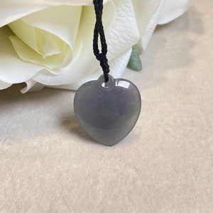 Natural Purple and Green Heart Jade Pendant, Natural Gemstone Necklace, Chakra Healing Pendant, Healing Stones, Gifts, Type A Real Jadeite