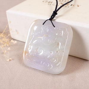 Real Jade Dragon Pendant,Hand Carved Jade  Brand Pendant, Amulet for Protection Empower, Grade A Jadeite, Men Women Gift, Jade Jewelry Men