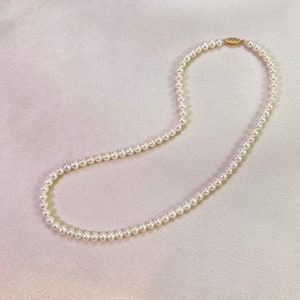 Zierliche Süßwasserperlen Halskette, einfache runde Perlen Perle, wunderschöne Hochzeitskette, Geschenke für sie, 14k Weiß / Gelbgold Halskette, Schmuck