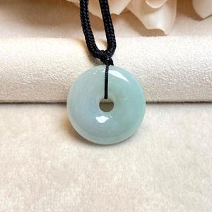 Jadeite Round Pendant, Handcrafted Peaceful Jade Pendant 100% Type A Jade, Genuine Burma Jade Pendant Necklace, Authentic Green Jade, Gifts