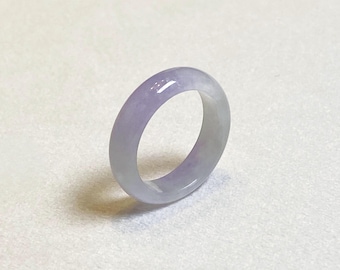 US8 Hand Polished Lavender Jade Ring,Natural Grade A Purple Jadeite, Dainty Minimalist Band,Christmas Gift Jewelry,Gift for Her