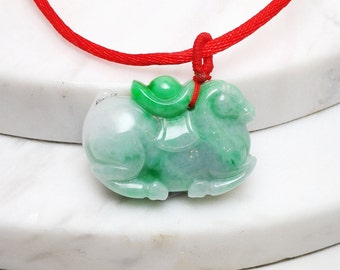 Horse Jade Pendant ,Genuine Green Burmese Jade ,Vivid Handcrafted Delicate Amulet ,Good Luck Amulet for Everyone,Jade Minimalist  Necklace