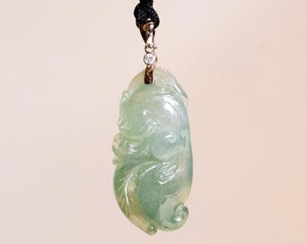 Pingente de Jade Verde em Ouro Branco 18k com Diamantes Verdadeiros, Colar de Jadeíta, Jadeíta Tipo A, Joias de Jadeíta, Presentes de Aniversário, Jade de Alta Qualidade