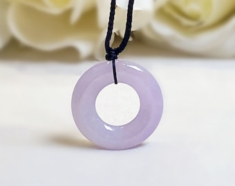 Jade Donut Jewelry, Purple Donut Jade  Pendant, Natural Genuine Jade Gemstone, Peace and Luck Jade, Jade Necklace Men, Gifts for Women, Gift